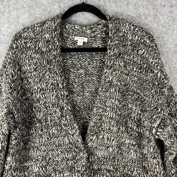 J Jill Pure Jill Long Cardigan Sweater Womens Large Gray Chunky Knit Wool Alpaca - Picture 2 of 15